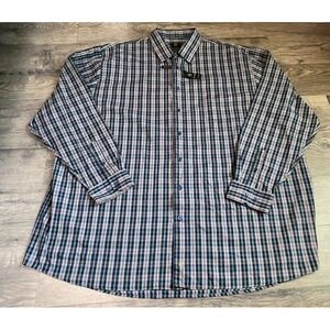 NWT Mens F/X Fusion wrinkle resistant‎ long sleeve button up plaid size 4XLT